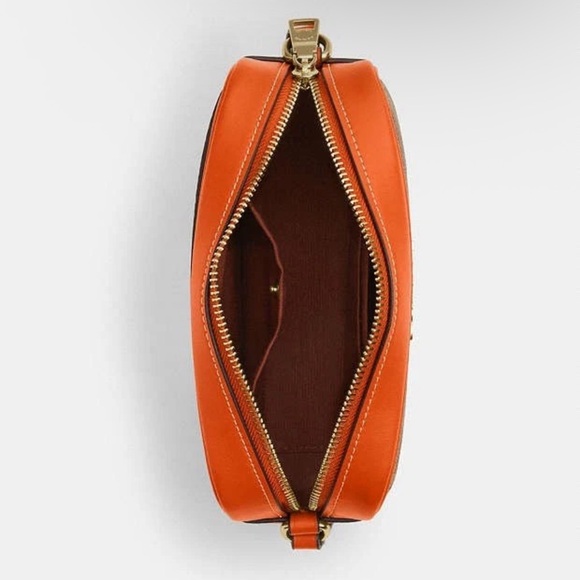 Coach Mini Jamie Camera Bag In Signature Canvas With Orange Print Purse NWT $368 - Picture 4 of 4